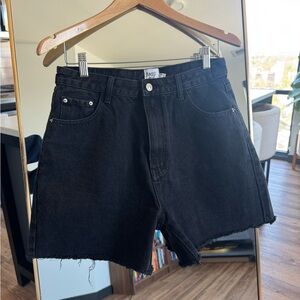 NWOT Princess Polly High-Waist Raw Hem Denim Shorts